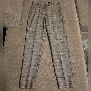 H&M Gray Black Cream Plaid Office Work Casual Career Pants Size 4